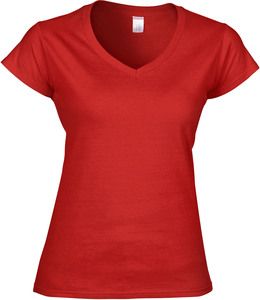 Gildan GI64V00L - Camiseta Softstyle Con Cuello En V Para Mujeres Rojo