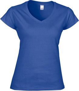 Gildan GI64V00L - Camiseta Softstyle Con Cuello En V Para Mujeres Azul royal