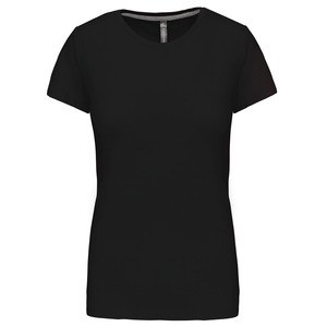 Kariban K380 - CAMISETA DE MANGA CORTA Y ESCOTE REDONDO PARA MUJER Black/Black