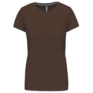 Kariban K380 - CAMISETA DE MANGA CORTA Y ESCOTE REDONDO PARA MUJER Chocolate