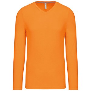 Kariban K358 - CAMISETA DE MANGA LARGA Y CUELLO DE PICO Naranja