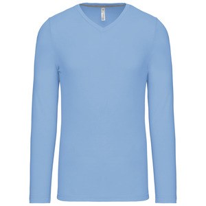 Kariban K358 - CAMISETA DE MANGA LARGA Y CUELLO DE PICO Azul cielo