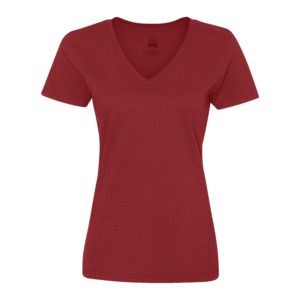 Fruit of the Loom SC61398 - Camiseta Entallada Mujer con Cuello V (61-398-0) Rojo