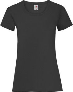 Fruit of the Loom SC61372 - Camiseta de algodón para mujer Black/Black