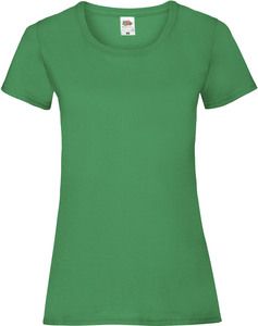 Fruit of the Loom SC61372 - Camiseta de algodón para mujer Verde pradera