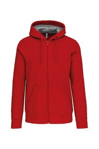 Kariban K444 - SUDADERA CON CAPUCHA Y CREMALLERA Rojo