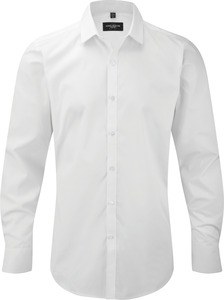 Russell Collection RU960M - Camisa de manga larga para hombre Blanco