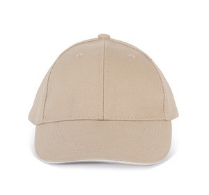 K-up KP042 - ORLANDO KIDS - GORRA PARA NIÑO 6 PANELES Beige / White