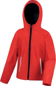 Result R224J - Junior/juventud TX Rendimiento con capucha con capucha Soft Shell Rojo / Negro