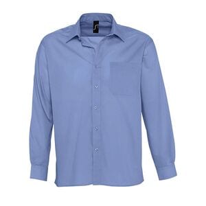 SOL'S 16040 - Baltimore Camisa Hombre Popelín Manga Larga Azul medio