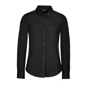 SOL'S 01427 - BLAKE WOMEN Camisa Stretch Mujer Manga Larga Negro