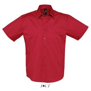 SOL'S 16080 - Brooklyn Camisa Hombre Algodón Twill Manga Corta Rojo