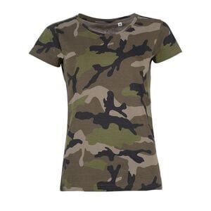 SOLS 01187 - Camo Women Camiseta Mujer Cuello Redondo