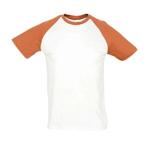 SOL'S 11190 - Funky Camiseta Hombre Bicolor Manga Raglán Blanco / Naranja