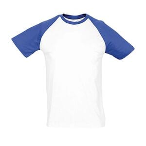 SOL'S 11190 - Funky Camiseta Hombre Bicolor Manga Raglán Blanco / Azul royal