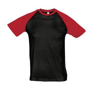 SOL'S 11190 - Funky Camiseta Hombre Bicolor Manga Raglán Negro / Rojo