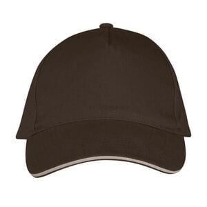 SOL'S 00594 - LONG BEACH Gorra 5 Paneles Chocolat / Beige