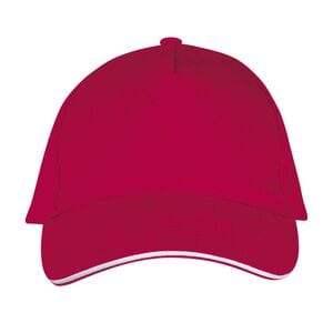 SOL'S 00594 - LONG BEACH Gorra 5 Paneles Rojo / Blanco