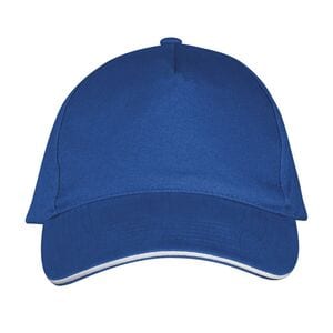 SOL'S 00594 - LONG BEACH Gorra 5 Paneles Azul royal / Blanco