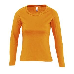 SOL'S 11425 - MAJESTIC Camiseta Mujer Manga Larga Con Cuello Redondo Naranja
