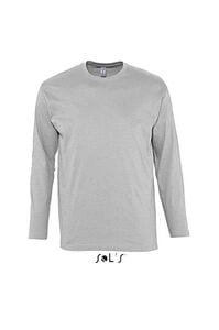 SOL'S 11420 - MONARCH Camiseta Hombre Cuello Redondo Manga Larga Heather gris