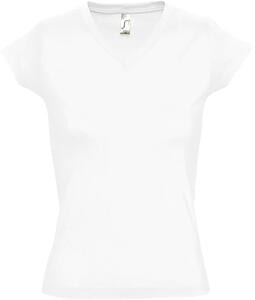 SOL'S 11388 - MOON Camiseta Mujer Cuello Pico Blanco