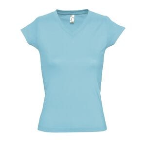 SOL'S 11388 - MOON Camiseta Mujer Cuello Pico Azul atolón