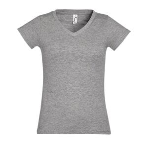 SOL'S 11388 - MOON Camiseta Mujer Cuello Pico Heather gris