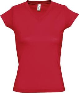 SOL'S 11388 - MOON Camiseta Mujer Cuello Pico Rojo