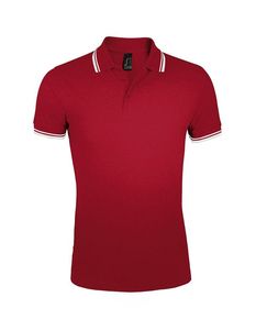 SOL'S 00577 - PASADENA MEN Polo Hombre Rojo / Blanco