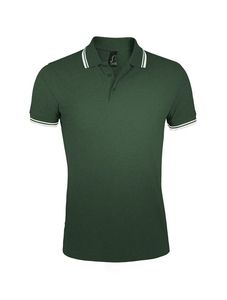 SOL'S 00577 - PASADENA MEN Polo Hombre Verde bosque / Blanco