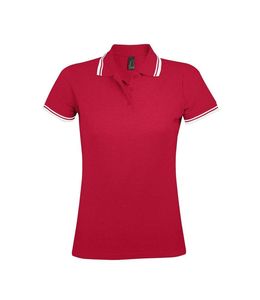 SOL'S 00578 - PASADENA WOMEN Polo Mujer Rojo / Blanco