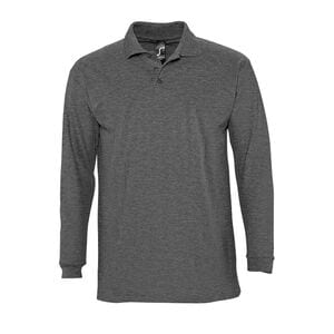 SOL'S 11353 - WINTER II Polo Hombre Manga Larga Anthracite chiné