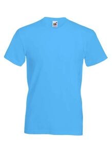 Fruit of the Loom SS034 - Camiseta Valueweight de cuello en V Azure Blue