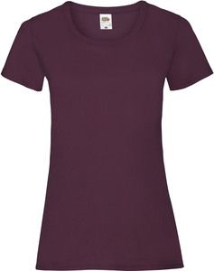 Fruit of the Loom SC61372 - Camiseta de algodón para mujer Borgoña