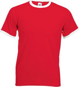 Fruit of the Loom SC61168 - Camiseta bicolor de hombre Rojo / Blanco