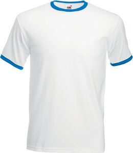 Fruit of the Loom SC61168 - Camiseta bicolor de hombre Blanco / Azul royal