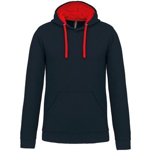 Kariban K446 - SUDADERA CON CAPUCHA CONTRASTADA Navy / Red