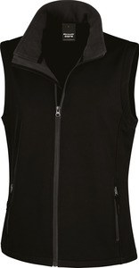 Result R232F - Chaleco Softshell Core para Damas de fácil impresión Black / Black