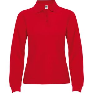 Roly PO6636 - ESTRELLA WOMAN L/S Polo de manga larga con cuello y bocamangas acanalado Rojo