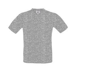 B&C BC163 - Camiseta Hombre Cuello V 100% Algodón Deporte Gris