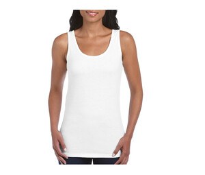 Gildan GN642 - Camiseta sin mangas para mujer 100% algodón Blanco
