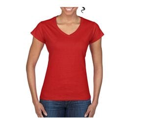 Gildan GN647 - Camiseta con cuello en V para mujer 100% algodón