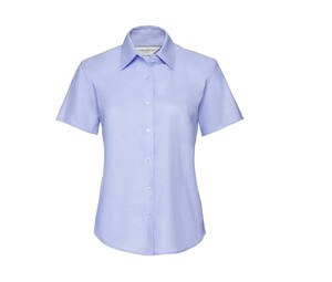 Russell Collection JZ33F - Camisa Oxford de algodón para mujer Oxford Blue