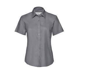 Russell Collection JZ33F - Camisa Oxford de algodón para mujer