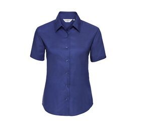 Russell Collection JZ33F - Camisa Oxford de algodón para mujer