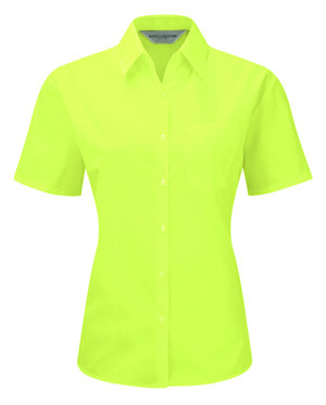 Russell Collection JZ35F - Camisa de popelina para mujer