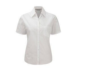 Russell Collection JZ37F - Camisa de manga corta para mujer Blanco
