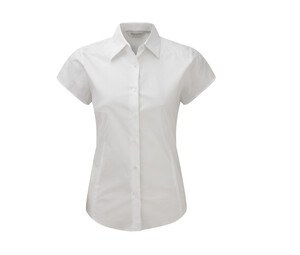 Russell Collection JZ47F - Camisa de manga corta para mujer Blanco