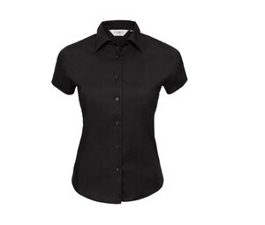 Russell Collection JZ47F - Camisa de manga corta para mujer Negro